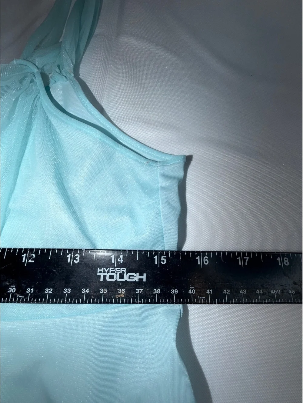 Vintage Van Raalte Light Blue Nylon Nightgown with Lace and Ribbon Detail